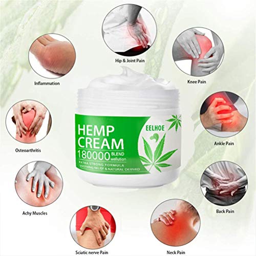 Sahgsa Gel de Tratamiento de Aceite de cáñamo en Crema para aliviar el Dolor Activo para la inflamación, Dolor de Rodilla, Hombro y Espalda y Dolor Muscular