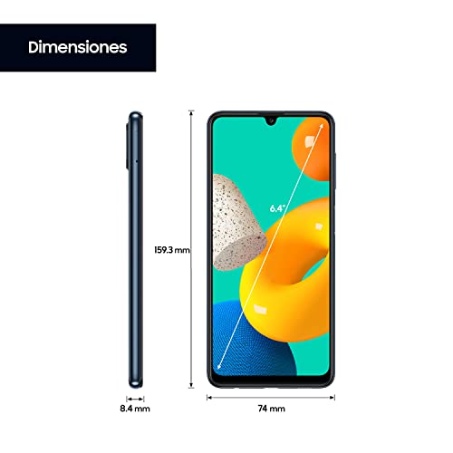 Samsung Galaxy M32, Smartphone Libre, Teléfono Móvil Android con Pantalla Infinity-U FHD sAMOLED de 6,4 Pulgadas, 6 GB de RAM y 128 GB de Memoria, Batería de 5000 mAh Negro