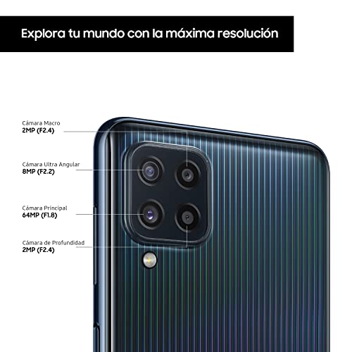 Samsung Galaxy M32, Smartphone Libre, Teléfono Móvil Android con Pantalla Infinity-U FHD sAMOLED de 6,4 Pulgadas, 6 GB de RAM y 128 GB de Memoria, Batería de 5000 mAh Negro