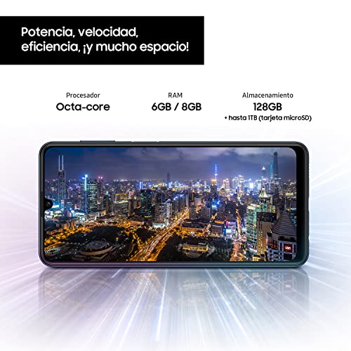 Samsung Galaxy M32, Smartphone Libre, Teléfono Móvil Android con Pantalla Infinity-U FHD sAMOLED de 6,4 Pulgadas, 6 GB de RAM y 128 GB de Memoria, Batería de 5000 mAh Negro