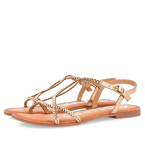 Sandalias doradas de tiras finas para mujer OSSIAN