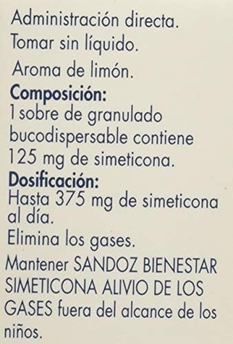 Sandoz Bienestar Simeticona Alivio de los Gases - 20 sobres