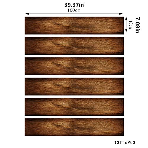 Sanhai 3D Escalera Adhesivos Pegatinas Simulación De La Textura De Madera del Patrón Huellas De Escalón Risers Etiquetas Desprendibles Murales para La Decoración del Hogar del Arte,B12pcs/set