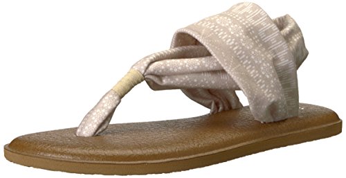 Sanuk Mujeres Chanclas, Natural Shibori Stripes, Talla 5