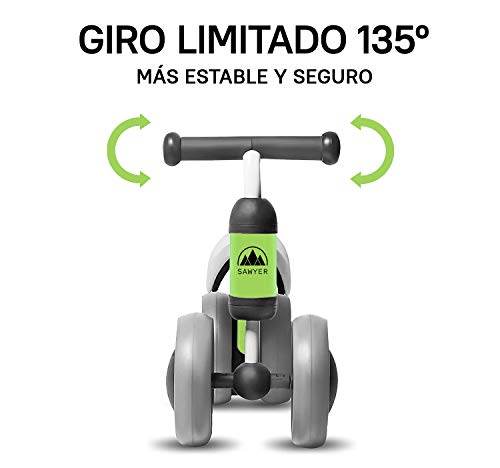 Sawyer - Correpasillos / Bicicleta Sin Pedales - Regalo para Niños 10 a 24 Meses / Juguetes Bebe 1 Año (Verde)