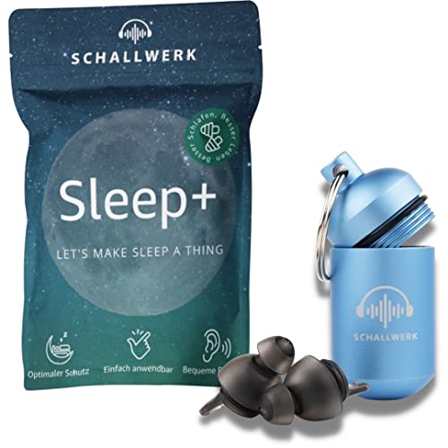 SCHALLWERK ® Sleep+ tapones de protección auditiva para dormir – tapones oidos dormir ronquidos – amortigua el ruido y los ronquidos – ideal para un sueño tranquilo y contra los ronquidos