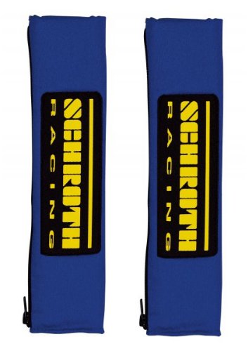 Schroth 01119 - Almohadillas para cinturón de Seguridad con Logo (5 cm), Color Azul, Negro y Amarillo