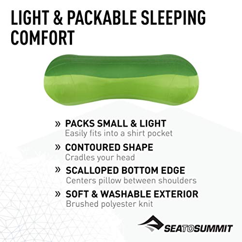 SEA TO SUMMIT Aeros Premium Pillow L Almohada Montañismo, Alpinismo y Trekking, Adultos Unisex, Verde (Lima)