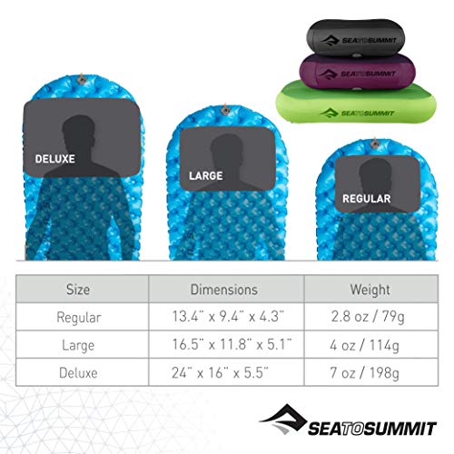 SEA TO SUMMIT Aeros Premium Pillow L Almohada Montañismo, Alpinismo y Trekking, Adultos Unisex, Verde (Lima)