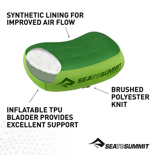 SEA TO SUMMIT Aeros Premium Pillow L Almohada Montañismo, Alpinismo y Trekking, Adultos Unisex, Verde (Lima)