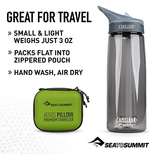 Sea to Summit Aeros Premium Traveller Almohada Montañismo, Alpinismo y Trekking, Adultos Unisex, Verde (Lima), Talla Única