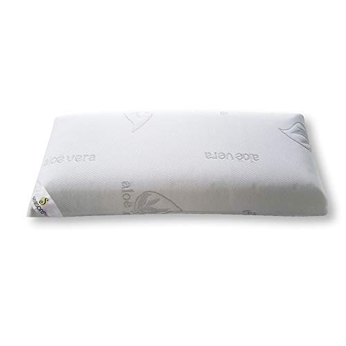 Seasons- Almohada viscoelastica de 105 cms, Antiácaros y Antibacterias , tejido Aloe vera hilo de plata. Doble funda