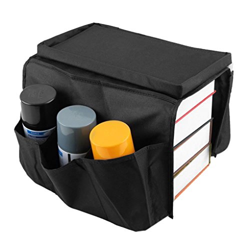 Sede sofá soporte reposabrazos sofá bandeja bolsa almacenamiento almacenaje suspendida reposabrazos con bolsillos organizador Sofa silla Caddy para libros revista gafas mando a distancia TV iPad DVD