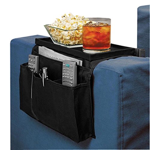 Sede sofá soporte reposabrazos sofá bandeja bolsa almacenamiento almacenaje suspendida reposabrazos con bolsillos organizador Sofa silla Caddy para libros revista gafas mando a distancia TV iPad DVD