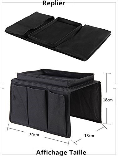 Sede sofá soporte reposabrazos sofá bandeja bolsa almacenamiento almacenaje suspendida reposabrazos con bolsillos organizador Sofa silla Caddy para libros revista gafas mando a distancia TV iPad DVD