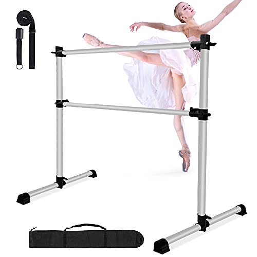 Sehrgo ZEHNHASE Barra de Ballet Móvil Altura Regulable, portátil Barra de Ballet con Soporte Antideslizante, para Ejercicios de Baile en casa (Gris)