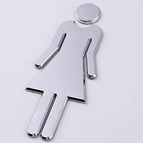 Señales Baño Mujer + Hombre 12x4cm Señales para Puerta WC Cartel de baño Mujer y Hombre Fácil de Pegar Señal de baño