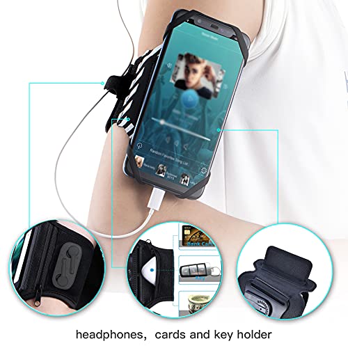 SenMore Brazalete Movil Running,Brazalete de antebrazo Movil Transpirable con Bolsillito Airpodsy Rotación de 360​​°,para Poco X3 Pro,Redmi Note 10/9/8 Pro,Redmi 9,Samsung Galaxy A21S