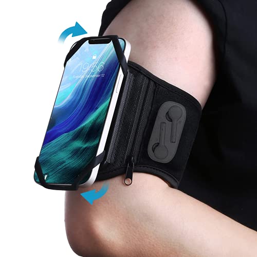 SenMore Brazalete Movil Running,Brazalete de antebrazo Movil Transpirable con Bolsillito Airpodsy Rotación de 360​​°,para Poco X3 Pro,Redmi Note 10/9/8 Pro,Redmi 9,Samsung Galaxy A21S