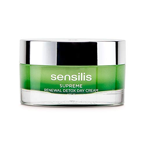 Sensilis Supreme - Crema de Día Detoxificante y Regeneradora con Ácido Hialurónico, Aceite de Argán y Moringa Oleifera, SPF15 - 50 ml