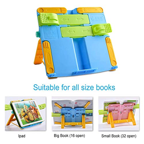 Senteen Soporte De Lectura Niños, 2pcs Atríl De Libros Ajustable Soporte para Libros De Cocina Soporte para Leer Libros Plegable Soporte De Lectura, para Libros para La Escuela La Cocina y La Oficina