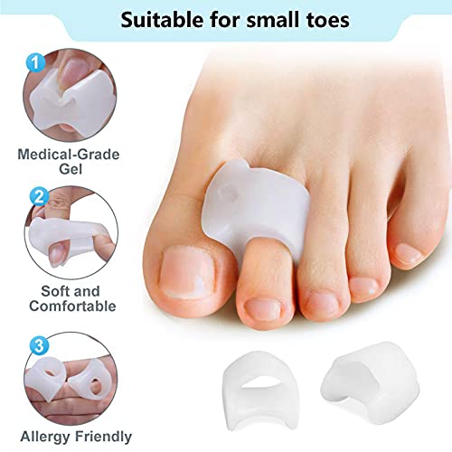 Separadores de Dedos de Gel Protector de Juanetes Enderezadora de Dedos Corrector Hallux Valgus Férulas para Juanetes para Dedos Superpuestos Dedos en Martillo Puntas de Los Pies Inflamadas 24 Piezas