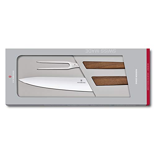 SET CUCHILLO Y TRINCHADOR, NOGAL VICTORINOX 6.9091.2