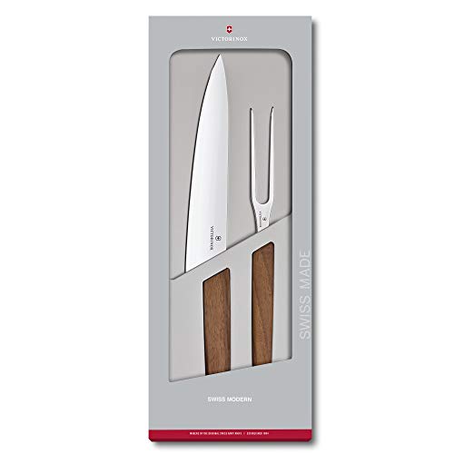 SET CUCHILLO Y TRINCHADOR, NOGAL VICTORINOX 6.9091.2