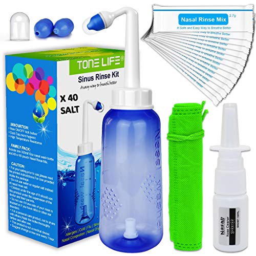 Set de Lavado Nasal+40x Sal de Enjuague Nasal+Pulverizador Nasal+2 Boquilla para Adultos y niños-Tampen Hygiene-Ducha Nasal · Limpieza de Nariz-Aspirador de Nariz-Kit de Lavado y Irrigación Nasal