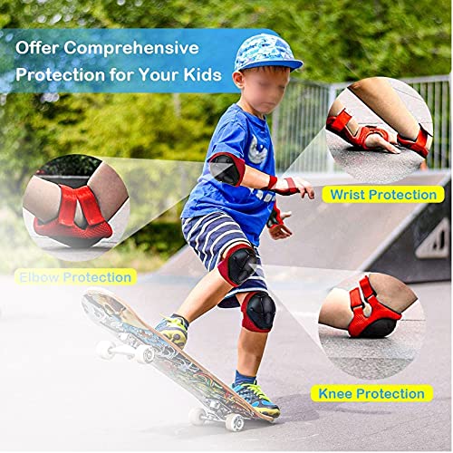 Set de Protección De Muñeca Equipo de Protección 6 En 1 Rodilleras Ajustables para Niños Juego de Protecciones Infantil Protección Infantil para Material Deportivo para Patinaje Ciclismo Patinaje 6pcs