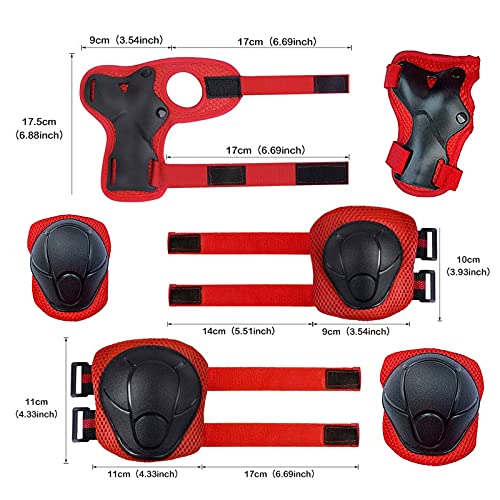 Set de Protección De Muñeca Equipo de Protección 6 En 1 Rodilleras Ajustables para Niños Juego de Protecciones Infantil Protección Infantil para Material Deportivo para Patinaje Ciclismo Patinaje 6pcs