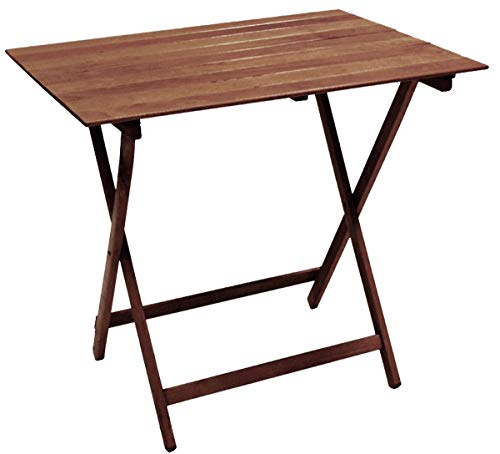 SF SAVINO FILIPPO Mesa plegable de madera de nogal marrón, 77 x 60 cm, de haya para casa, camping, jardín, picnic, etc.