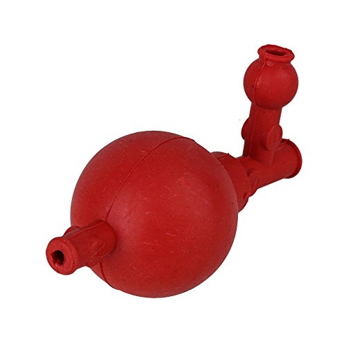 SGerste 72 x 52 x 126 mm rojo químico laboratorio relleno de bola de goma pipeta bombilla con tres válvulas