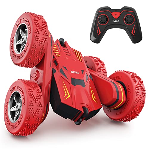 SGILE Coche Teledirigido, 2.4 GHz RC Coche Acrobacia Rotación Volteo de 360 Grados, con Batería Recargable, Regalo para niños