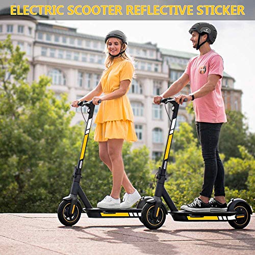 SGMY Pegatina reflectante impermeable para patinete Xiaomi Mijia, M365, E-Scooter y Ninebot Es1/Es2/Es4, accesorios para scooter eléctrico, Amarillo amarillo blanco