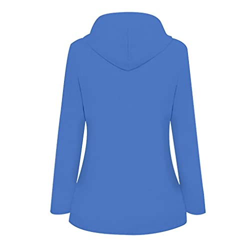 SGSD Chubasquero con forro polar para mujer, impermeable, con forro polar, azul celeste, L