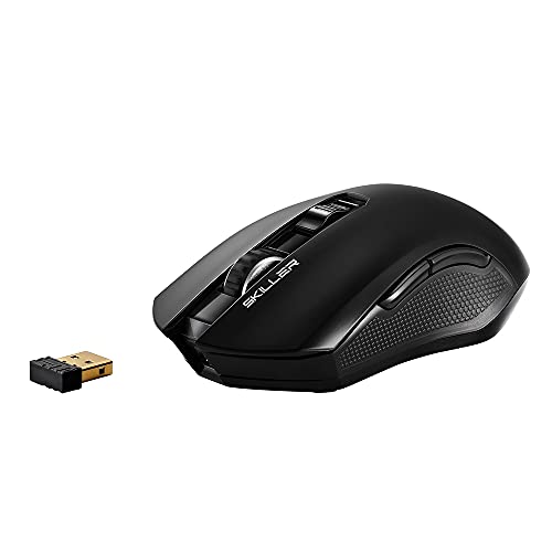 Sharkoon SGM3 - Ratón Gaming Óptico Inalámbrico, 6000 DPI, 7 Botones, Negro