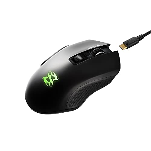 Sharkoon SGM3 - Ratón Gaming Óptico Inalámbrico, 6000 DPI, 7 Botones, Negro