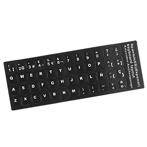 Sharplace Españolas Letras Pegatinas Etiqueta de Película de Teclado de Ordenador PC Portátil Protectora Electrónica de Consumo