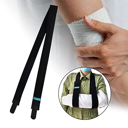 sharprepublic Cabestrillo de brazo ajustable Cabestrillo ligero Brazo izquierdo o derecho Inmovilizador de correa de hombro para dislocación Sueño roto - NEGRO, METRO