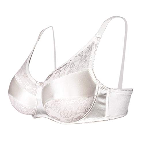 sharprepublic Sujetador de Seno de Silicona Crossdressers Pecho Flaso con Tirantes - Blanco, 42-95D