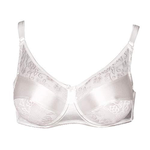 sharprepublic Sujetador de Seno de Silicona Crossdressers Pecho Flaso con Tirantes - Blanco, 42-95D