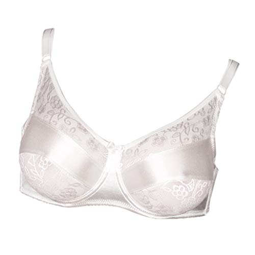 sharprepublic Sujetador de Seno de Silicona Crossdressers Pecho Flaso con Tirantes - Blanco, 42-95D