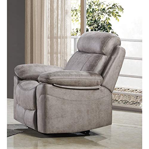 SHIITO - Sillón Relax Que Cuenta con Sistema eléctrico, Modelo Haiti tapizado en Color Gris