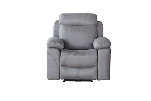 SHIITO - Sillón Relax Que Cuenta con Sistema eléctrico, Modelo Haiti tapizado en Color Gris