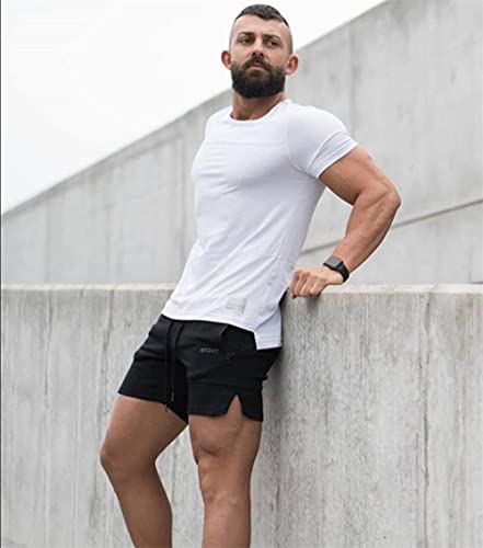 Shorts Pantalones Cortos Hombres Pantalones Cortos De Algodón Informal para Hombre, Pantalones De Chándal para Gimnasios, Pantalones Cortos para Hombre, Fitness, Culturismo, Entrenamiento, Bascul