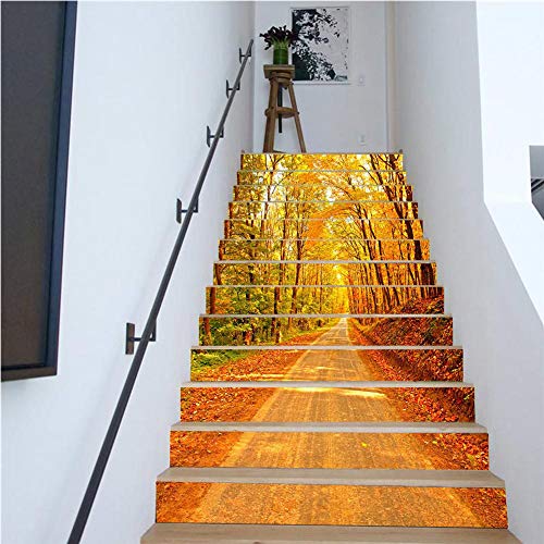 SHULI Pegatinas de Escalera 3D Pegatinas de elevadores de Escalera extraíbles Autoadhesivas de Carretera pequeña Pegatinas para decoración del hogar 13 Piezas