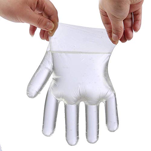 si 2000 PCS Guantes Desechables de Plástico Transparente de Polietileno, Guantes de PE Transparentes para Cocinar Limpieza Pintura Coloración del Cabello