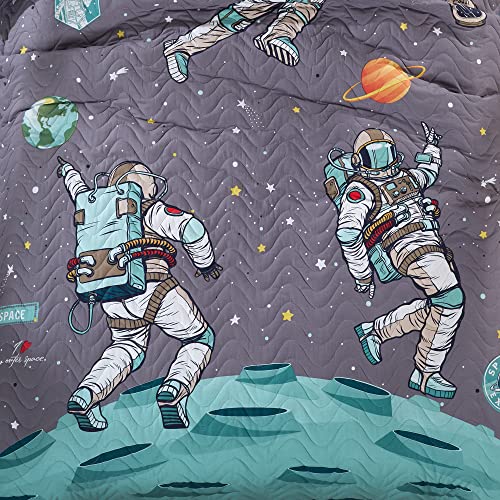 Sibiles - Colcha Bouti Juvenil Niños Estampado Astronautas 100% Algodón Turco Ranforce Cama 90 y 105 (180x240 cm - Cama 90/105)