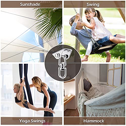 Siebwin Ganchos de Techo, Acero Inoxidabl Soporte de Techo Pesado Anclaje Pared, Ganchos de Hamaca y Techo, Gancho para Hamaca, Saco de Boxeo, Yoga, Columpio, Capacidad de Carga de hasta 450 KG